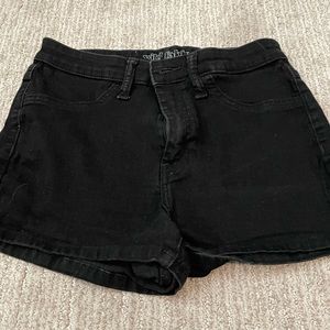 Black jean shorts